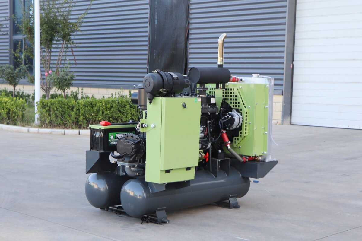 open frame diesel air compressor