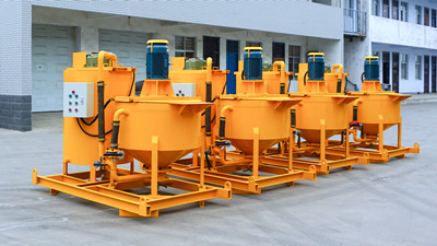 High speed shear agitating mixer in grouting works