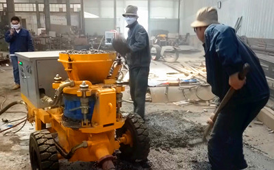 application of wet shotcrete machine