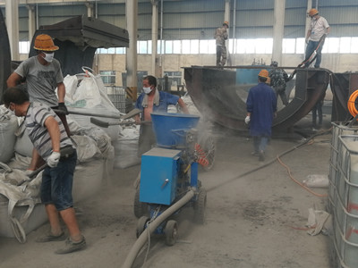 refractory gunite machine application