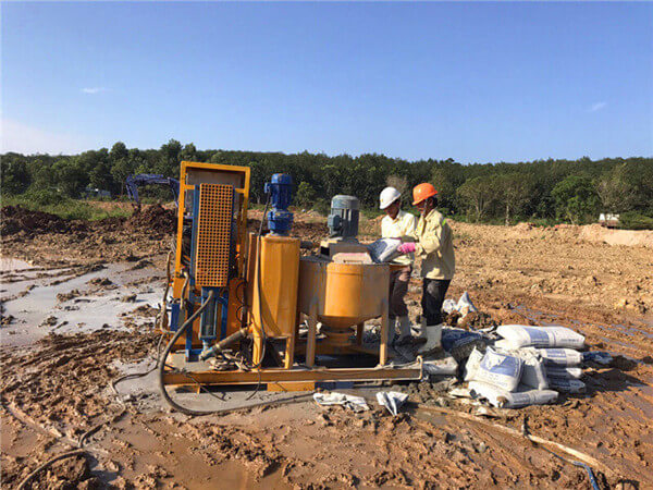 Grout station for dam foundations