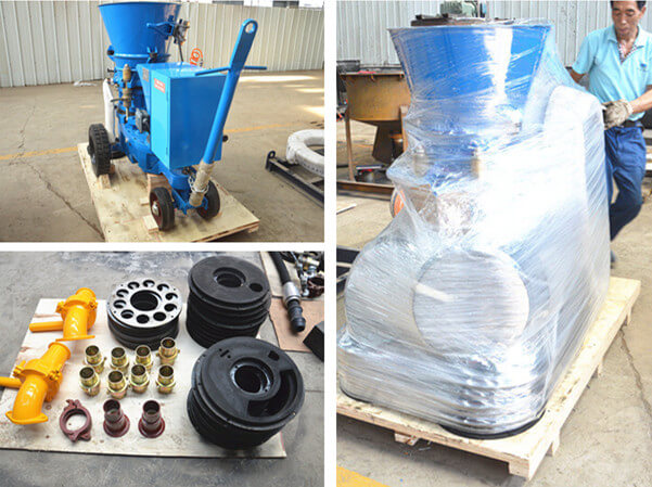 refractory gunite machine for maintenance of boiler