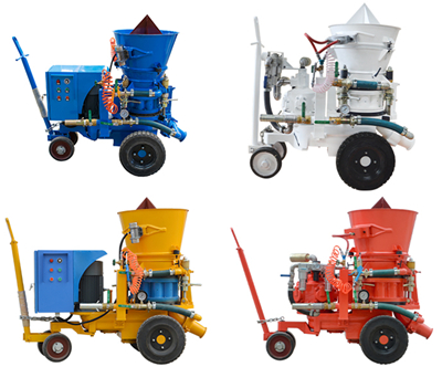 Refractory gunite shotcrete machine