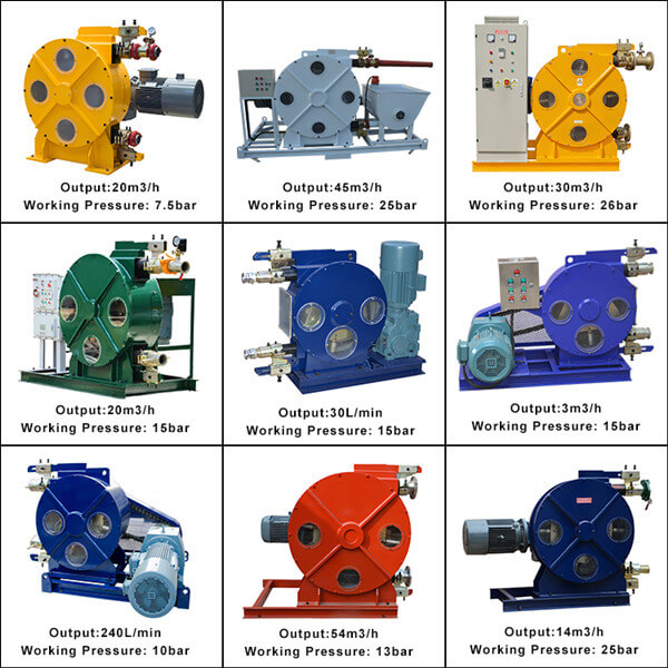 Peristaltic hose pump used for mining industry