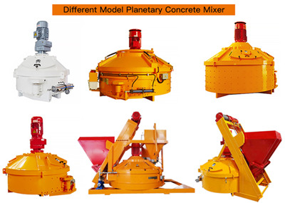 High efficiency flat bottom planetary mixer for stirring concrete