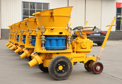 shotcrete machine with wheel mounted installation