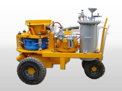 Air wet shotcrete machine