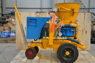 Yellow colour refractory gunning machine for Indonesia customers