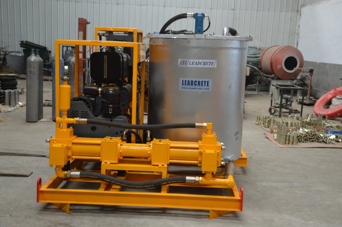 Diesel cement grouting injection station