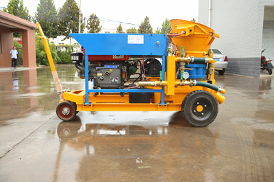 Shotcrete machine for repairing bridges