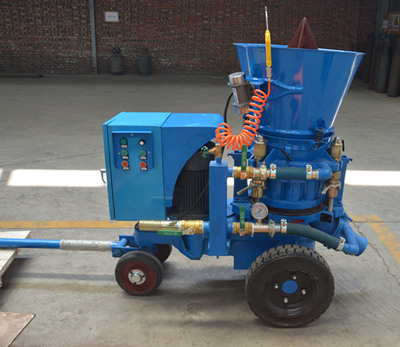 Refractory shotcrete machine for waste heat recovery boiler