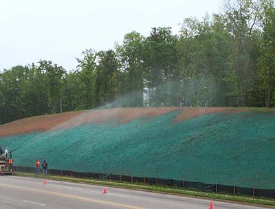 hydroseeding machine for highway slope protection projects