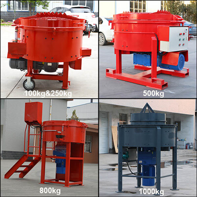 Refractory material pan mixer machine for casting coatings