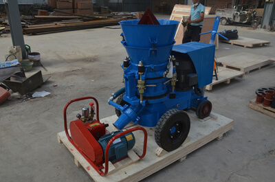 Blue colour gunite machine for India customers