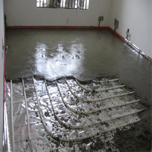 foam concrete doing floor heating