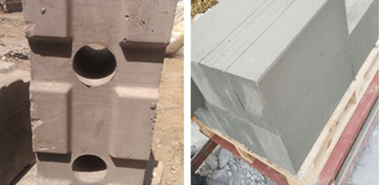 Lightweight concrete bricks