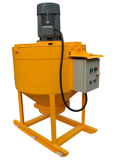 Compact grout mixing machine with storage container