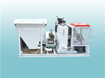 white shotcrete pump with electric motor