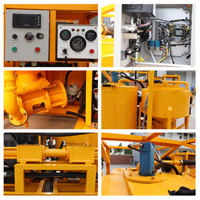 Continuous grout mixing and pumping system for foundation treatment