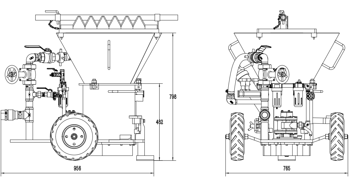 Air motor refractory gunning machine design drawing
