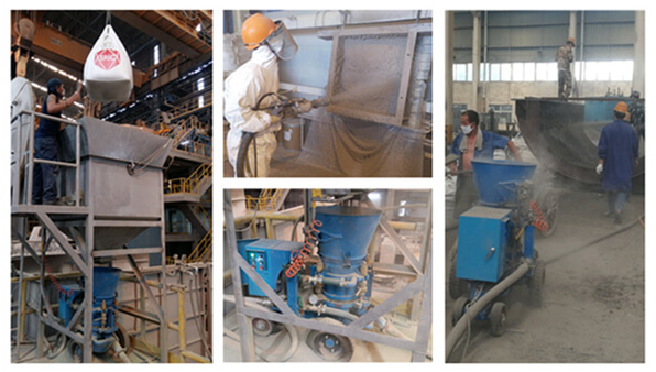 steel plant castable shotcrete machine