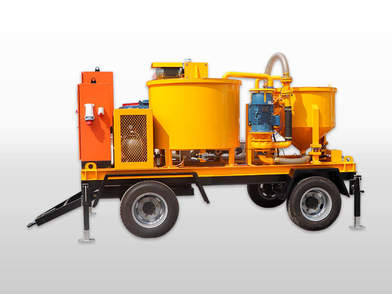 mobile grouting plant with wheels