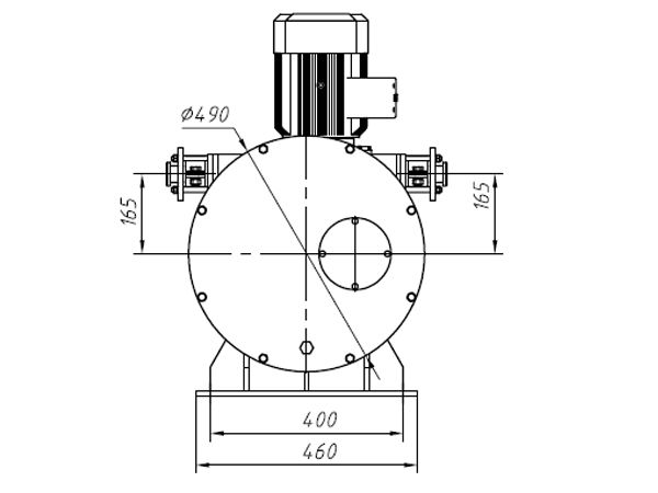 Single roller peristaltic hose pump design details