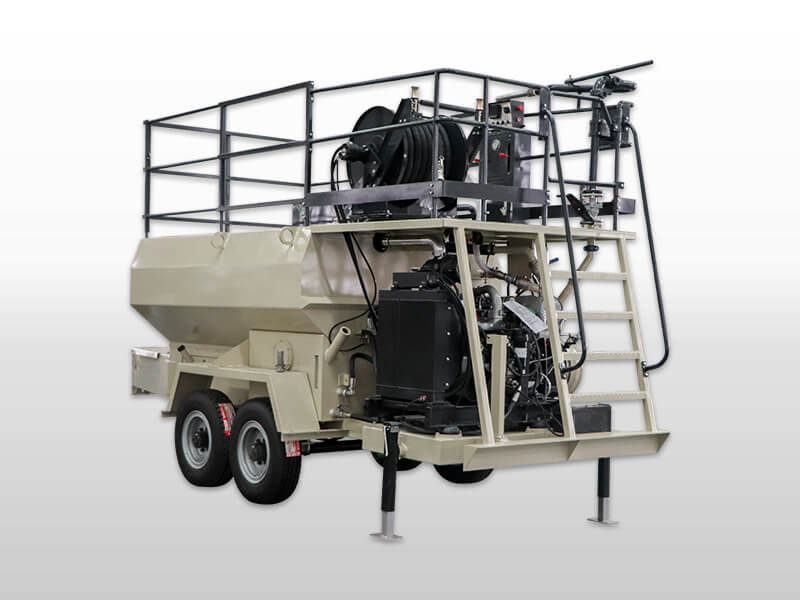 commercial hydroseeder with trailer