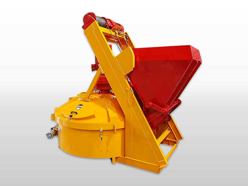 planetary concrete mixer with lift and hopper