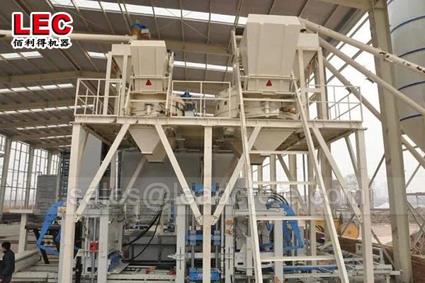 Planetary concrete mixer for concrete blocks production