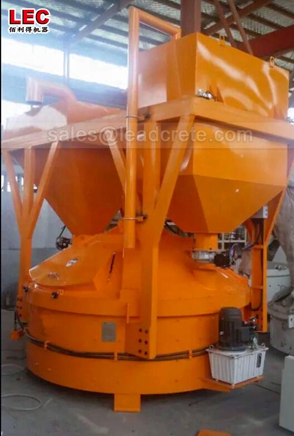 Vertical shaft concrete mixer for glass building material