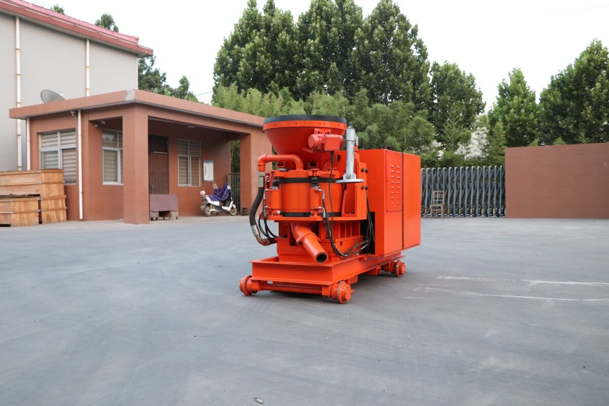 Pea gravel concrete spraying machine