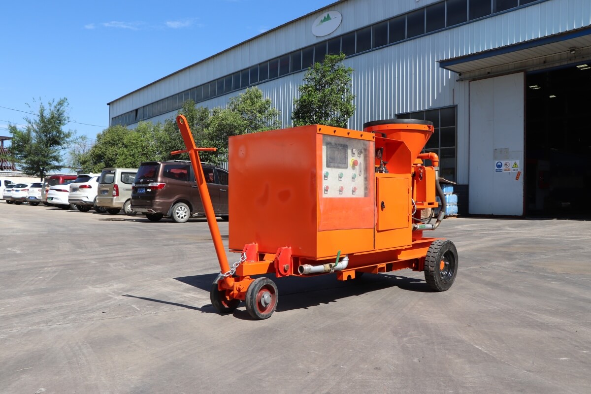 Pea gravel concrete spraying machine