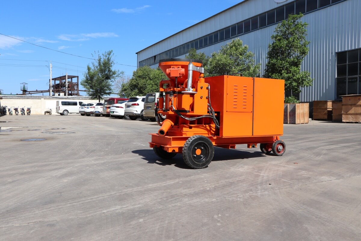 Pea gravel concrete spraying machine