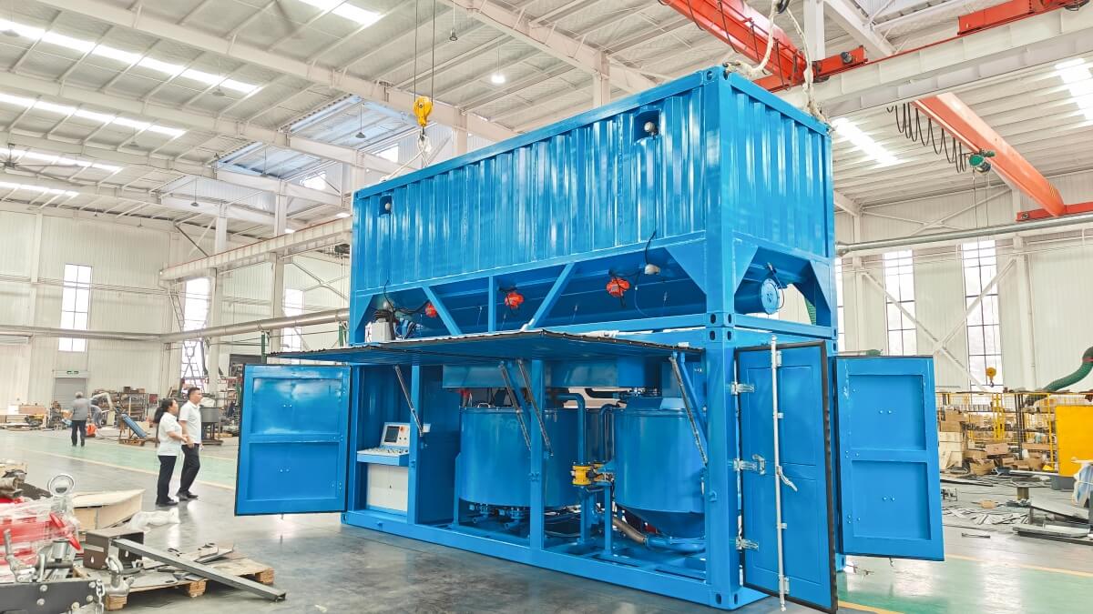 Container type bentonite grout batching plant