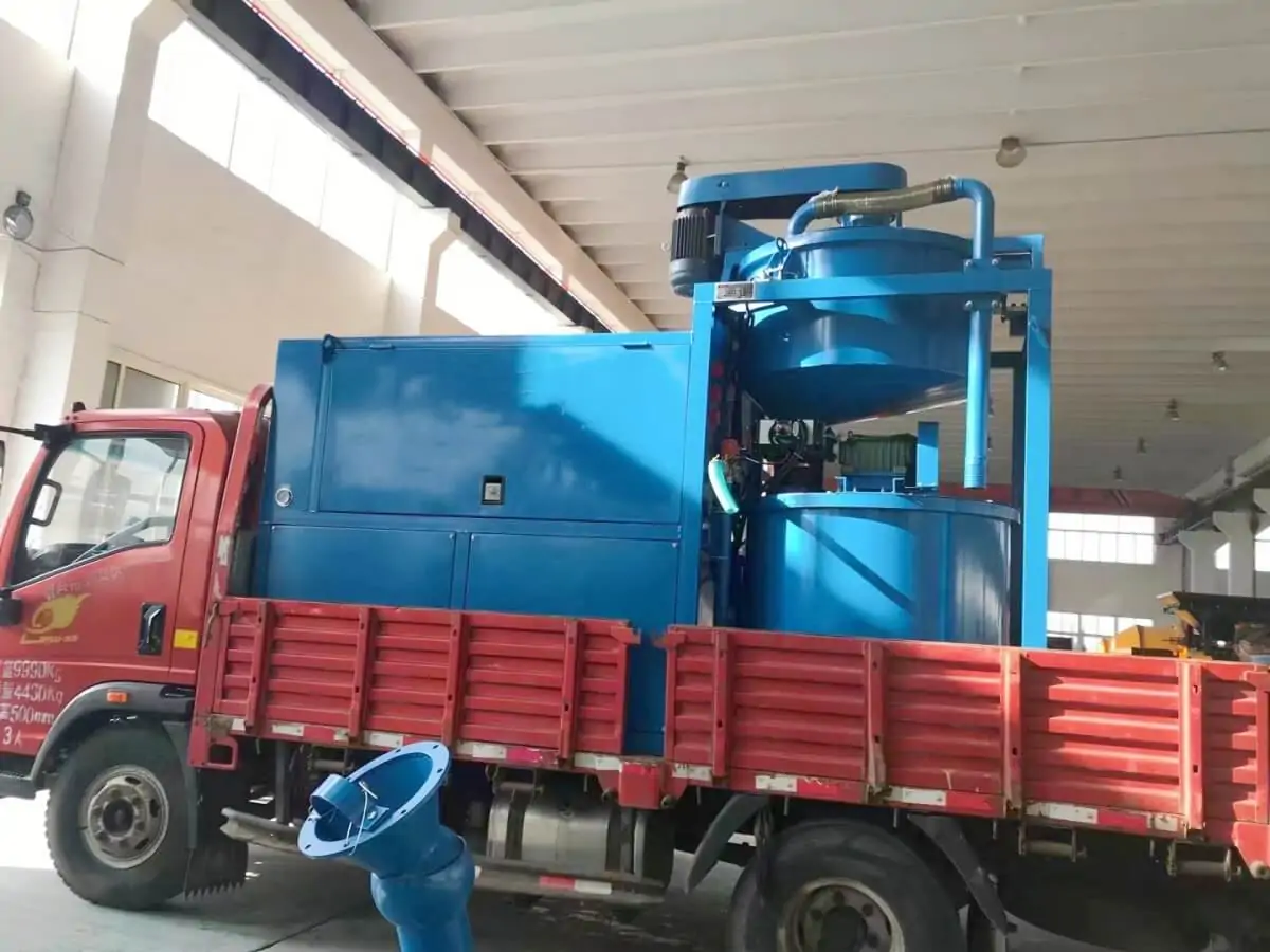Foam concrete plant for tunnel void filling